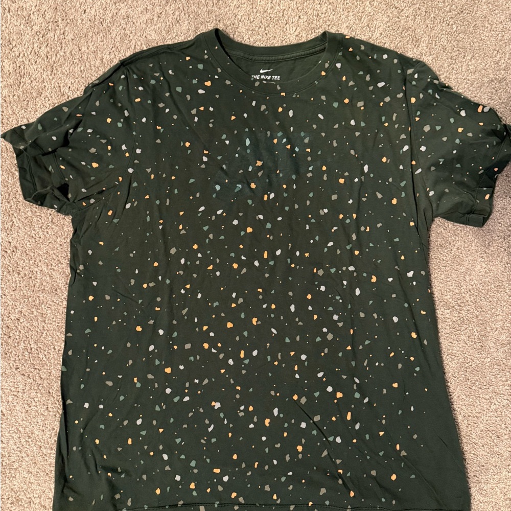 Black T-Shirt with Multicolor Speckles